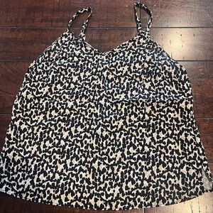 Old Navy Black and White Fitted Sleeveless Camisole
